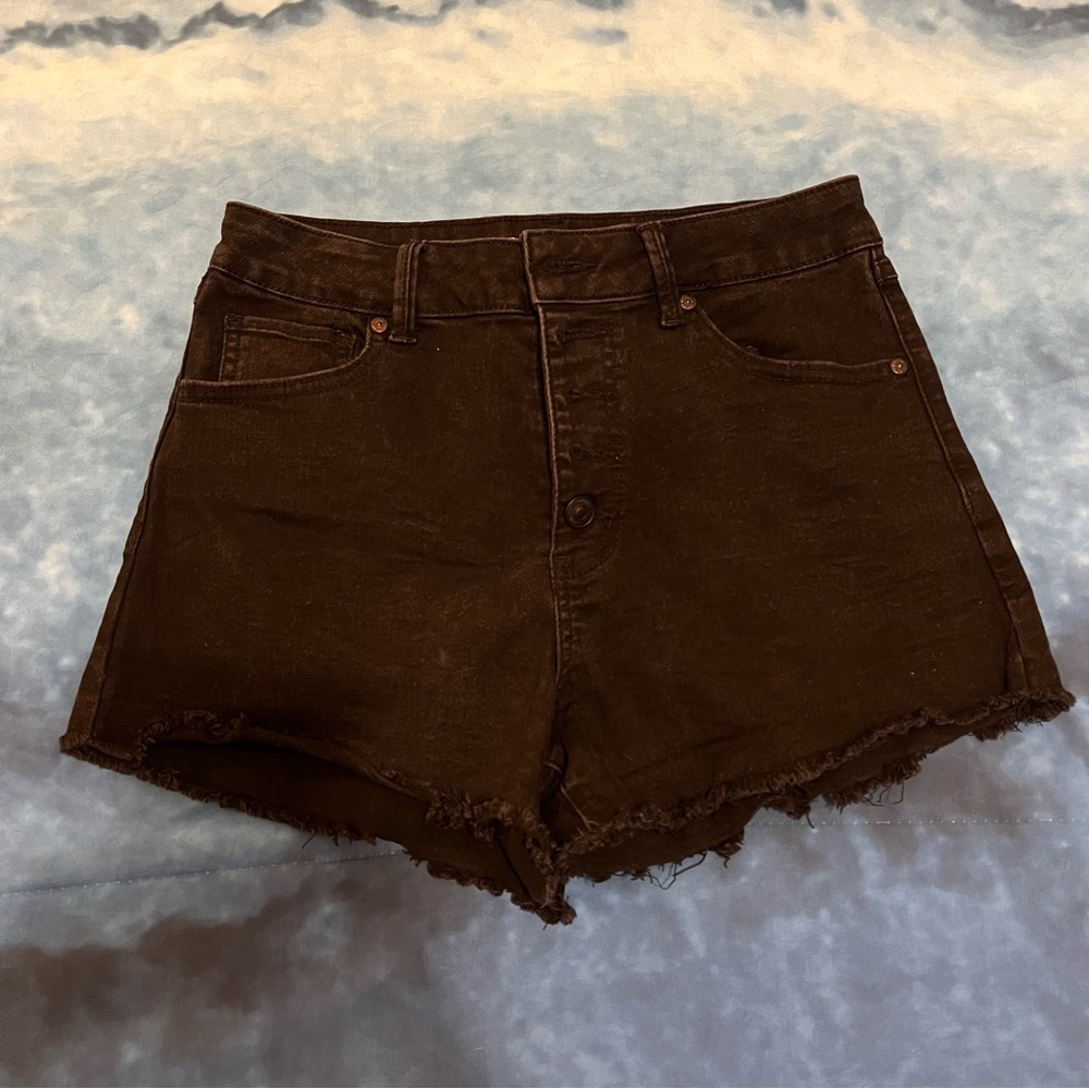 Black high waisted jean shorts